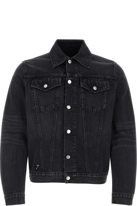 Clothing Sale for Men Prada Black Denim Jacket