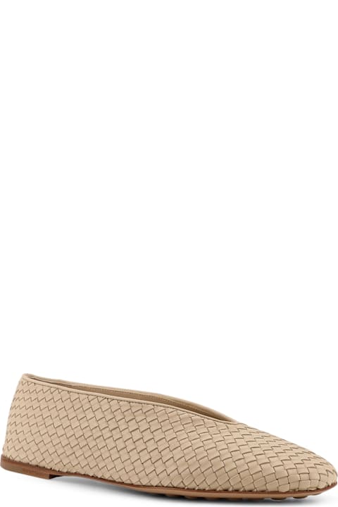 Bottega Veneta Rosa Flat Leather Ballerinas With Intrecciato Motif
