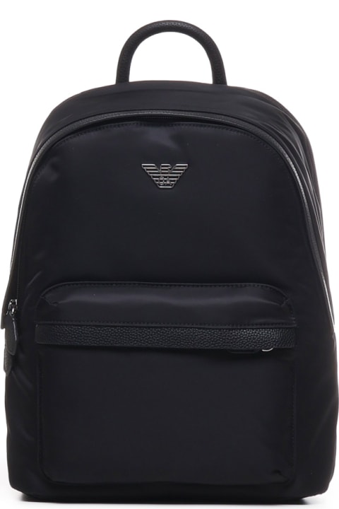 Backpacks for Women Emporio Armani Backpack With Logo Plaque