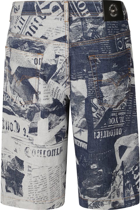 Versace Jeans Couture Pants for Men Versace Jeans Couture Magazine Print Denim Shorts