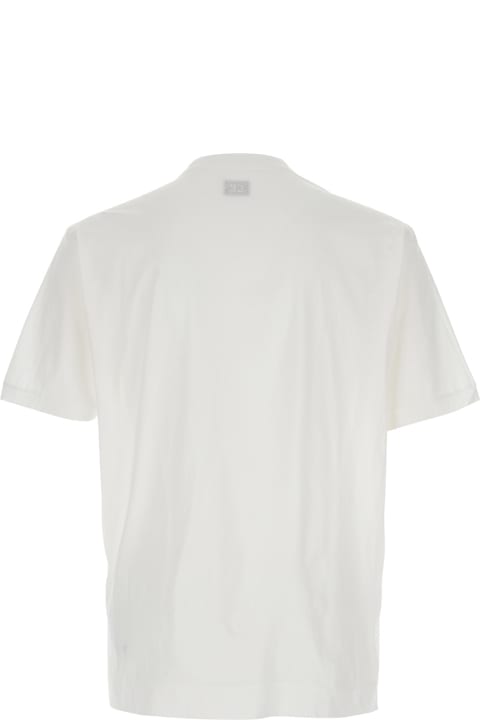 C.P. Company Topwear for Men C.P. Company White Crewneck T-shirt With Logo Detail On The Front In Cotton Woman