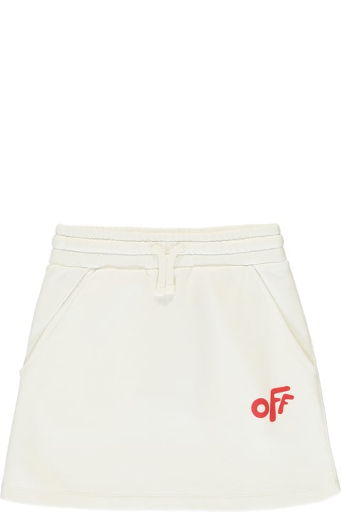 Off-White Bottoms for Girls Off-White Cotton Mini-skirt