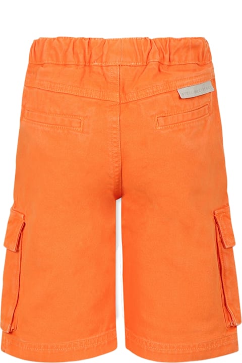 Stella McCartney Kids ملابس تحتية لـ أولاد Stella McCartney Kids Orange Shorts Pour Garçon Avec Logo