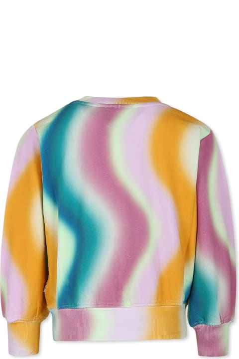 Sweaters & Sweatshirts for Girls Molo Multicolor Sweatshirt For Girl With Wave Print