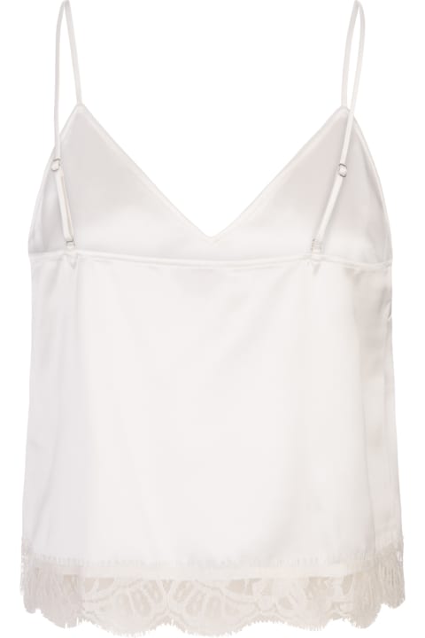 Alexander McQueen Underwear & Nightwear for Women Alexander McQueen White Satin Top With Lace