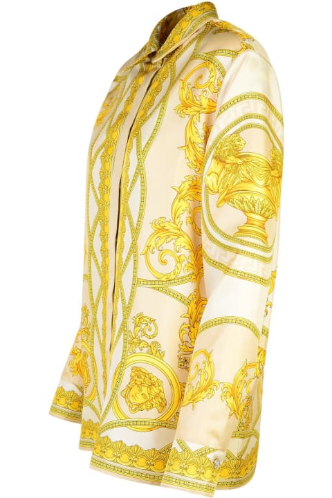 Sale for Women Versace 'barocco' Gold Silk Shirt