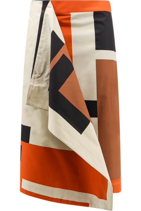 Skirts for Women Fendi Multicolor Printed Poplin Skirt