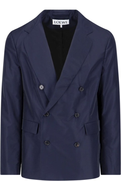 Loewe Coats & Jackets for Men Loewe Double Breasted Wool Blend Blazer