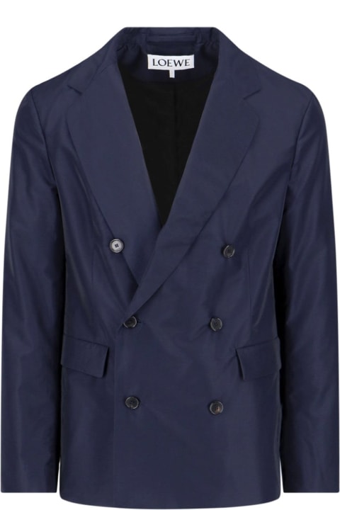 Coats & Jackets for Men Loewe Double Breasted Wool Blend Blazer