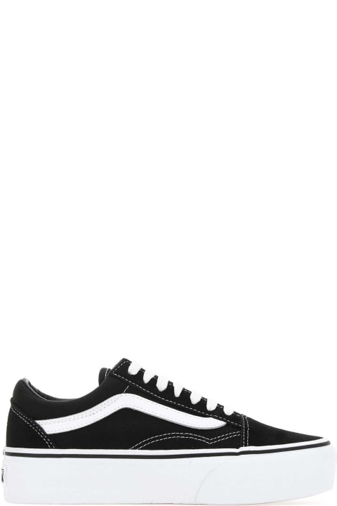 ウィメンズ Vansのシューズ Vans Black Fabric Old Skool Platform Sneakers