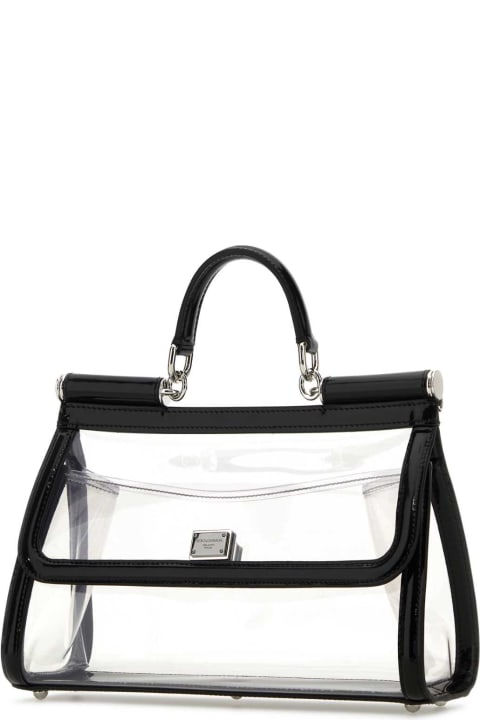 Bags for Women Dolce & Gabbana Two-tone Pvc And Leather Medium Sicily Handbag