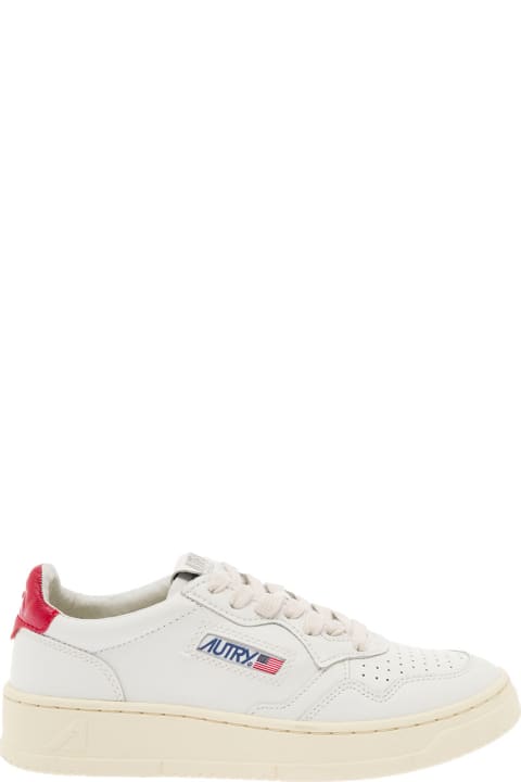 Shoes for Women Autry 'medalist' White Low Top Sneakers With Contrasting Heel Tab In Leather Woman