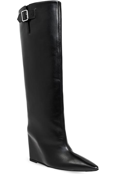 أحذية برقبة لـ السيدات Courrèges Astro Pointed-toe Buckle-detailed Boots