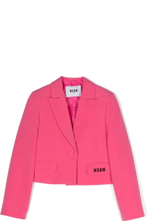MSGM Coats & Jackets for Girls MSGM Blazer With Cropped Embroidery
