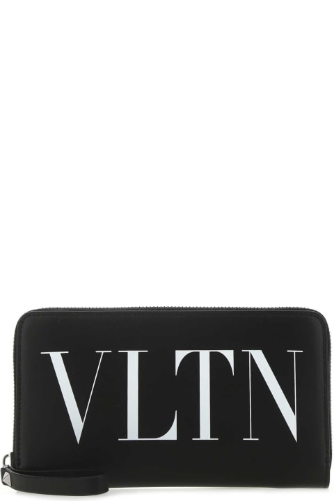 メンズ Valentino Garavaniの財布 Valentino Garavani Black Leather Vltn Wallet