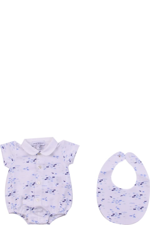 Bodysuits & Sets for Baby Boys Emporio Armani Romper And Bib With Print