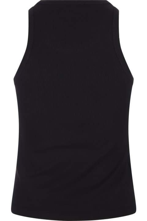 Fashion for Women MSGM Black Ribbed Tank Top With Msgm Signature