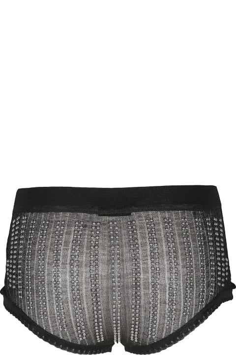 Paco Rabanne Underwear & Nightwear for Women Paco Rabanne Black Knitted High Waisted Briefs With Studs