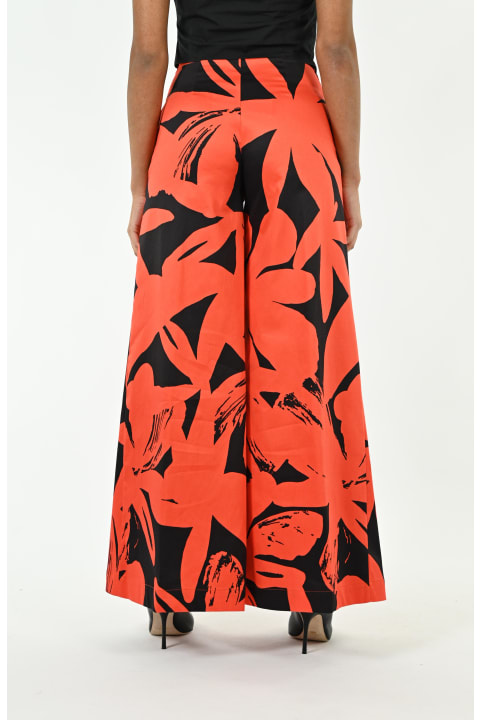 Cotton Satin Palazzo Trousers