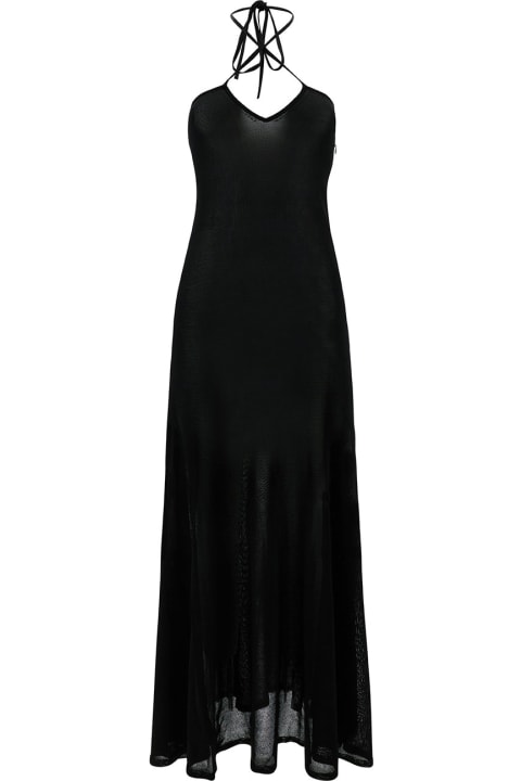Tom Ford Clothing for Women Tom Ford Maxi Black Dress With Halterneck In Fine Knit Woman