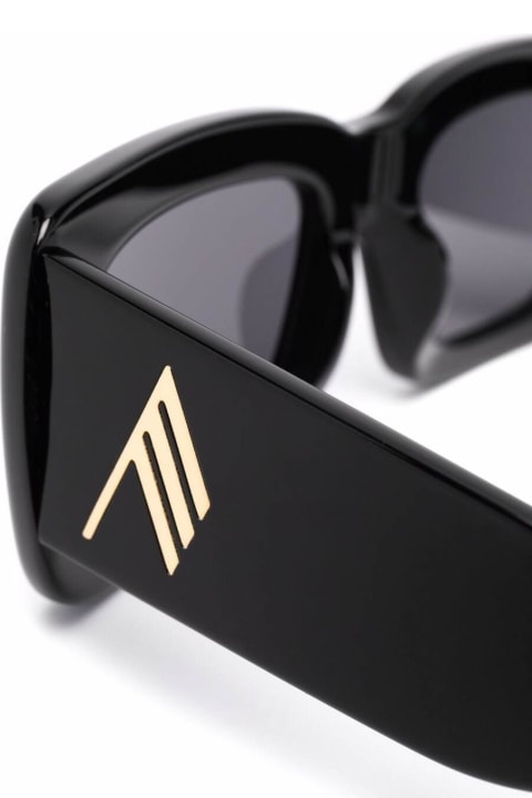 The Attico Eyewear for Women The Attico 'marfa' Black Square Sunglasses With Logo In Shiny Acetate Woman The Attico