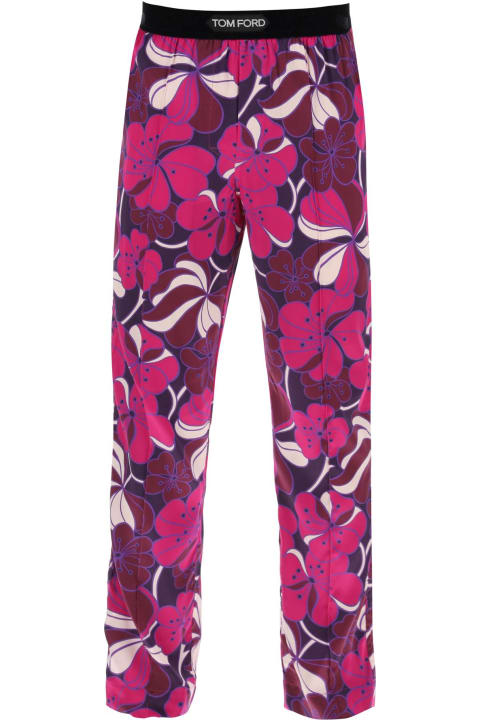 Pants for Men Tom Ford Pajama Pants In Floral Silk