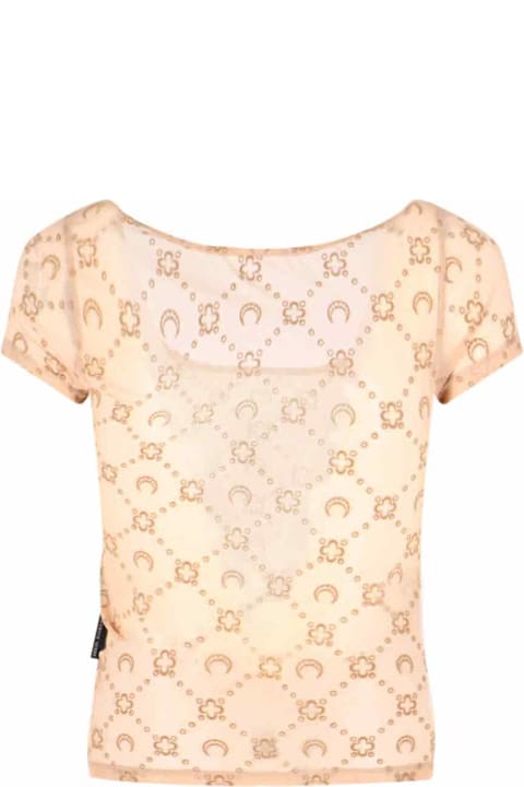 Marine Serre for Women Marine Serre 'moonogram Mesh Flock' T-shirt