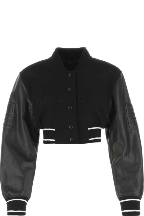 Givenchy for Women Givenchy Black Wool Blend Bomber Jacket