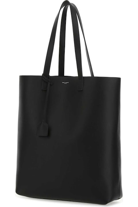 Homeware Saint Laurent Black Leather Bold Shopping Bag