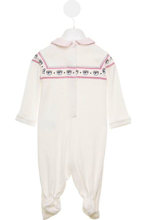 Chiara Ferragni Bodysuits & Sets for Baby Girls Chiara Ferragni White Cotton Body Suit With Logo Band
