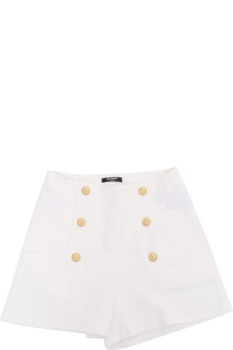 Balmain for Girls Balmain White Shorts