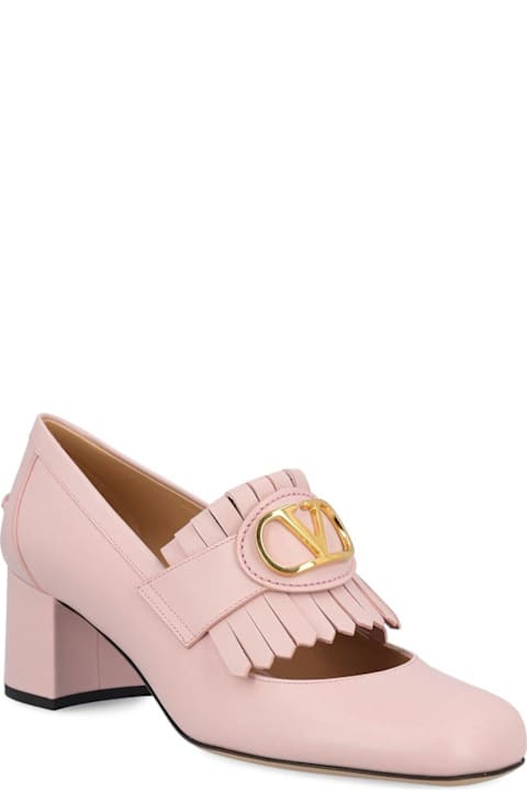 High-Heeled Shoes for Women Valentino Garavani Vlogo Signature Fringe Detailed Pumps