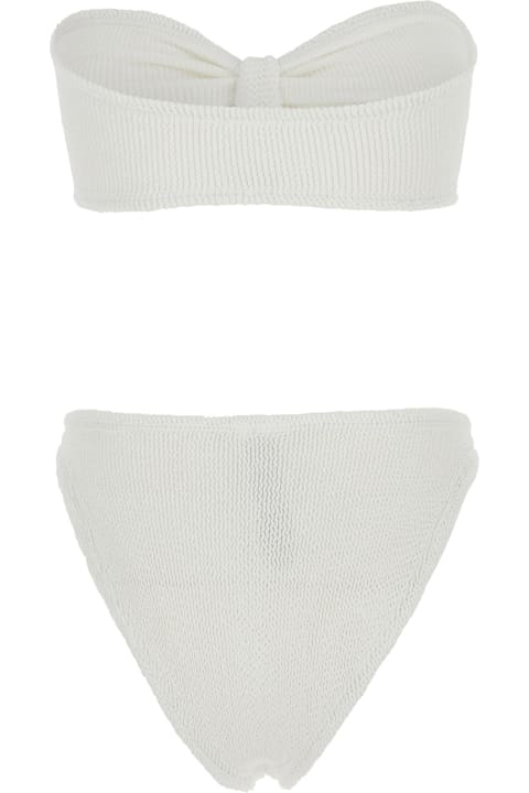 Homeware Hunza G 'jean' White Bikini With Bandeau Design And Tonal Loops In Tech Fabric Woman