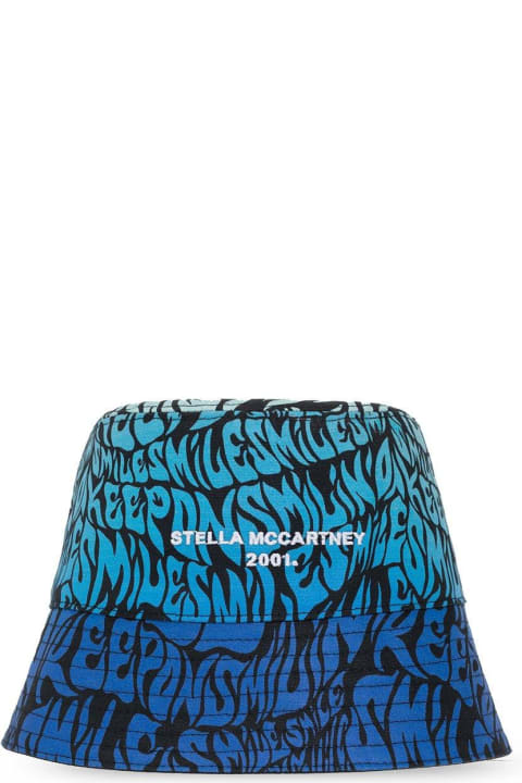 Stella McCartney Hats for Women Stella McCartney Logo Embroidered Reversible Bucket Hat