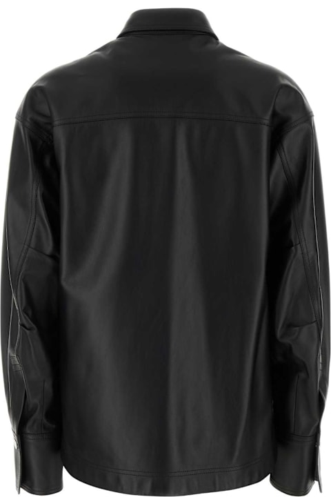 Homeware The Attico Black Leather Eliza Shirt
