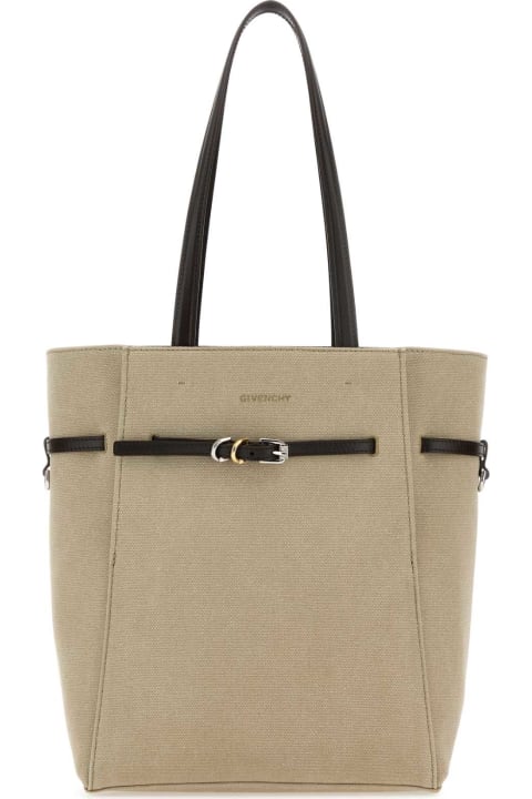 Givenchy for Women Givenchy Sand Canvas Small Voyou Shopping Bag