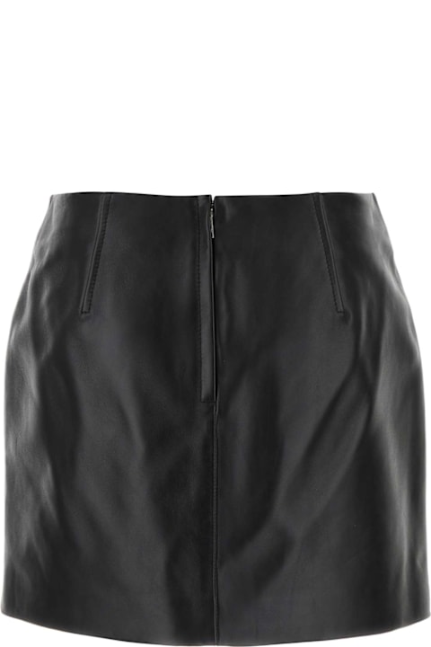 Bottega Veneta لـ Kids Bottega Veneta Black Leather Mini Skirt