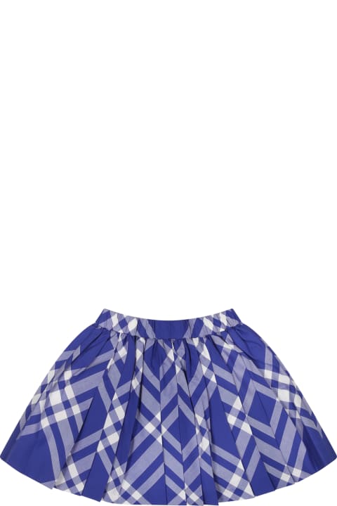 Bottoms for Girls Burberry Blue Skirt For Baby Girl