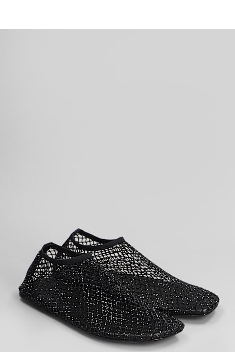 Christopher Esber Flat Shoes for Women Christopher Esber Minette Crystal Mesh Ballet Flats In Black Nylon