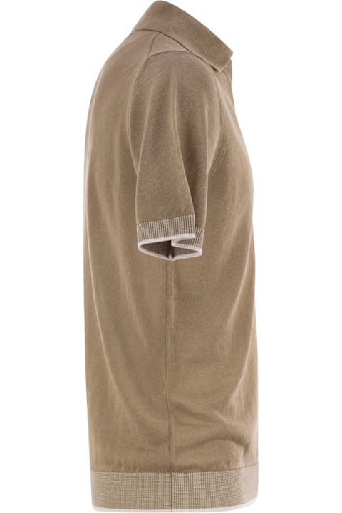 Peserico Polo Shirt In Linen And Cotton Yarn | italist