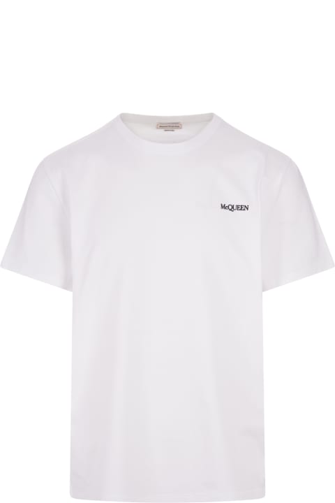 メンズ トップス Alexander McQueen White T-shirt With Two-tone Logo