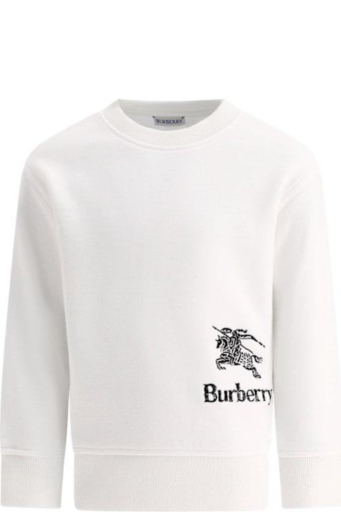 Burberry for Kids Burberry Logo Embroidered Crewneck Sweatshirt