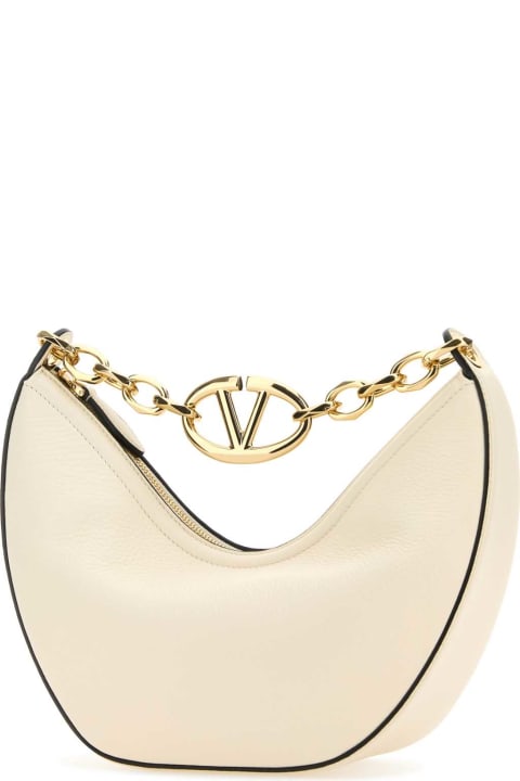 Sale for Women Valentino Garavani Ivory Leather Vlogo Shoulder Bag