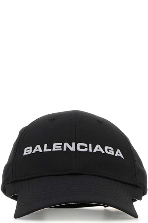Balenciaga Hats for Men Balenciaga Black Stretch Polyester Baseball Cap