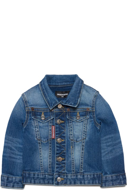 Fashion for Baby Girls Dsquared2 D2j189b Jacket Dsquared Shaded Denim Jacket