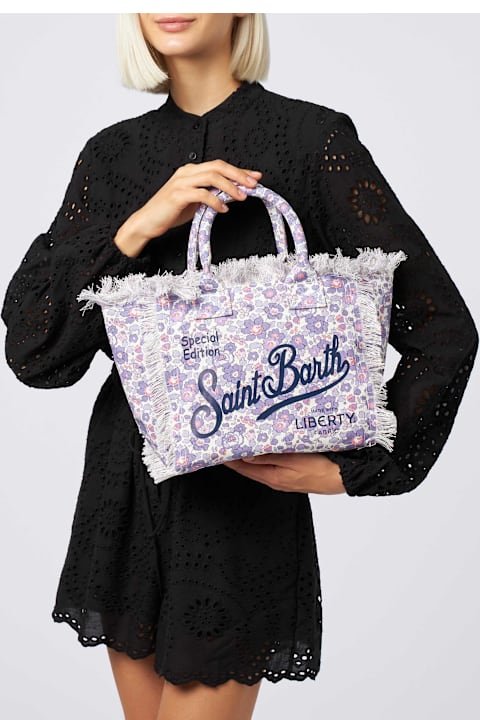 أدوات منزلية MC2 Saint Barth Betsy Cotton Canvas Colette Liberty Handbag |made With Liberty Fabric