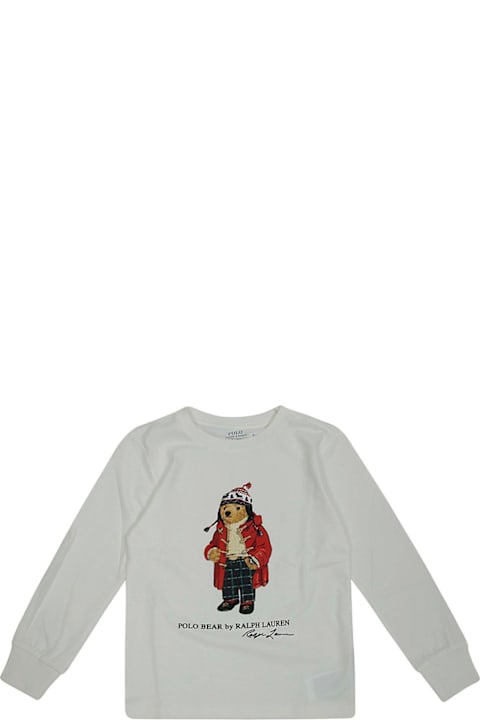 Ralph Lauren T-Shirts & Polo Shirts for Girls Ralph Lauren Polo Bear Printed Crewneck T-shirt