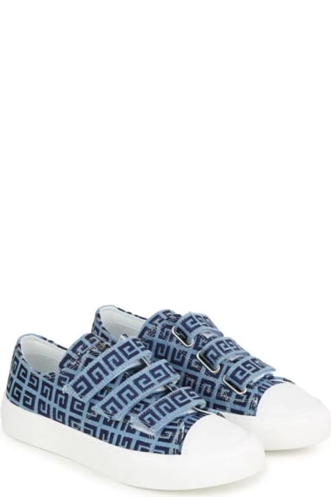 Givenchy for Kids Givenchy 4g Blue Denim Sneakers