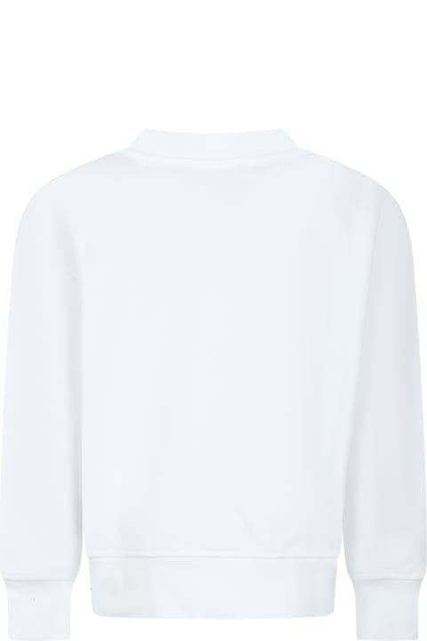 ボーイズ MSGMのニットウェア＆スウェットシャツ MSGM White Sweatshirt For Kids With Logo