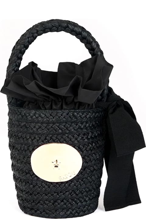 Patou for Women Patou Black Raffia Bucket Bag